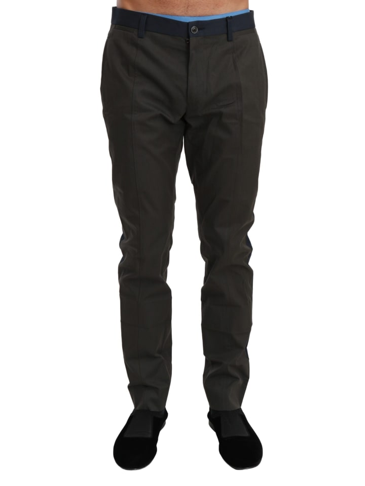 Grau Blau Streifen Hose Baumwolle Hose