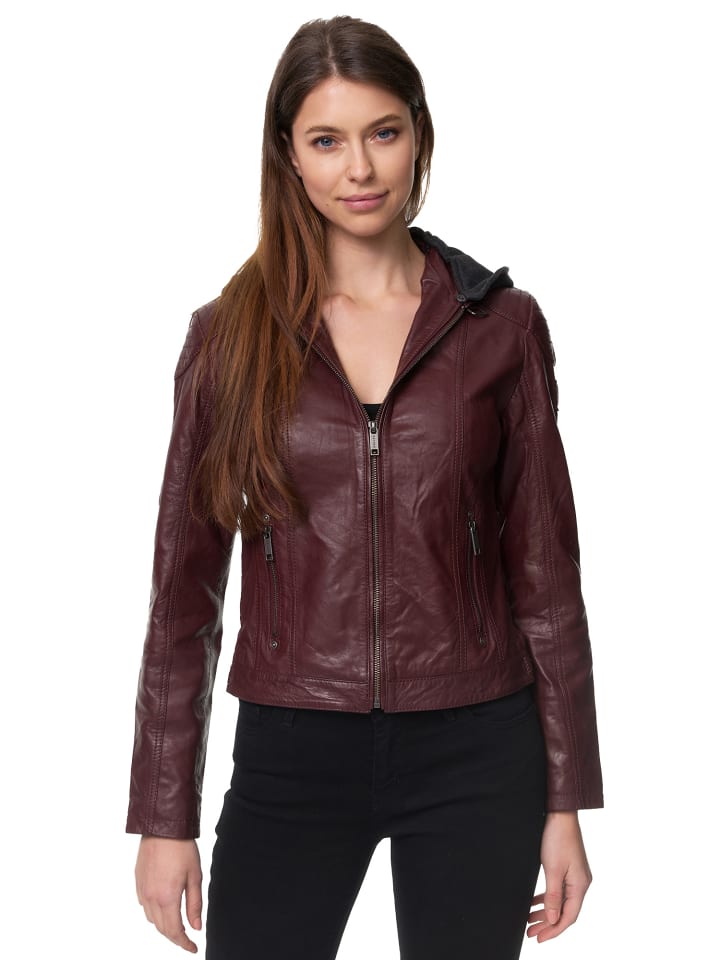 Lederjacke "F503" - in Bordeaux