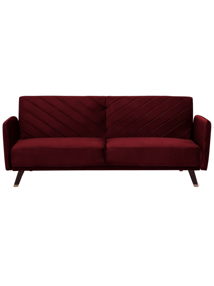 3-Sitzer Sofa SENJA in Rot/Braun - (W) 198 x (H) 87 x (L) 95 cm
