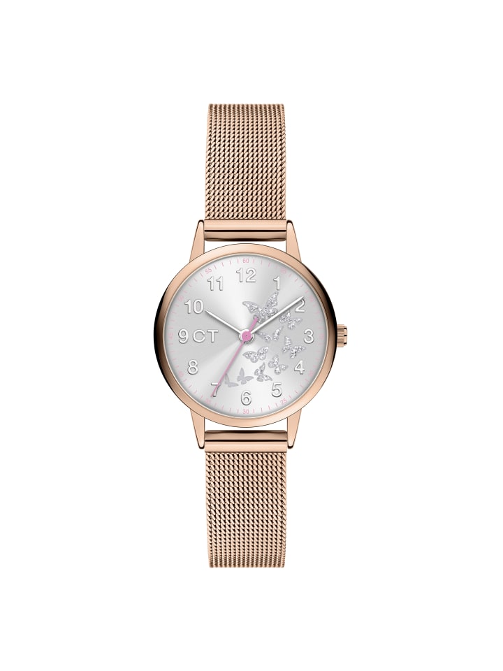 Armbanduhr The Cool Mesh Silver Butterfly in roségold