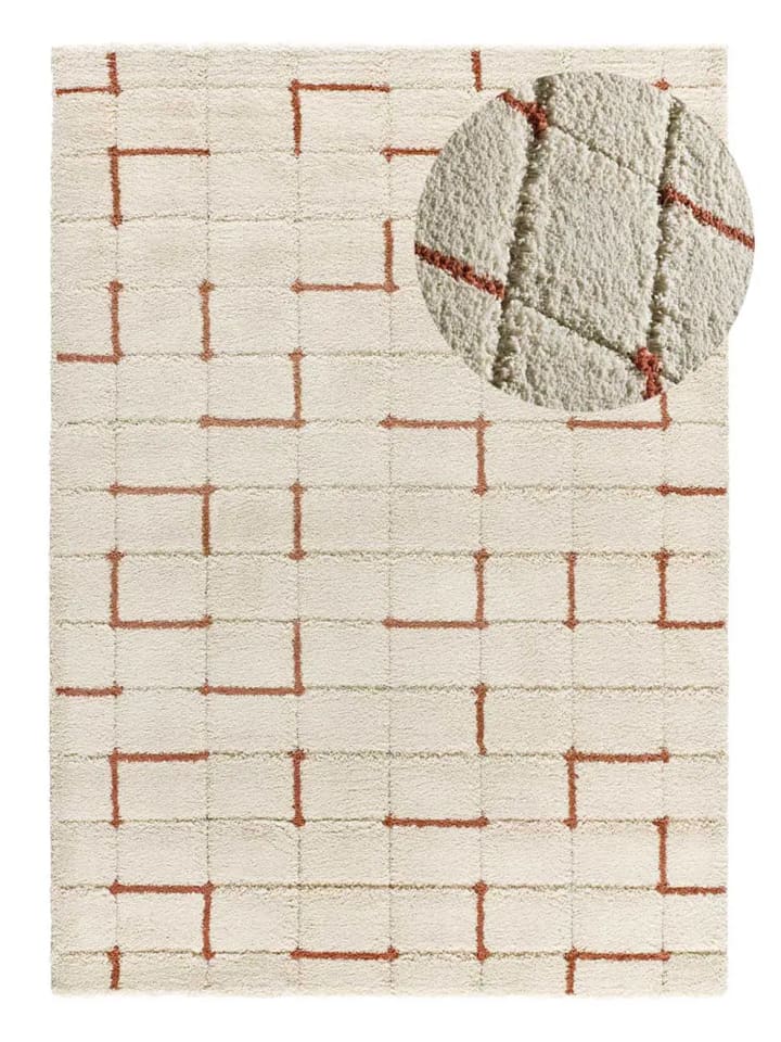 Hochflor-Teppich BRENDA in weiß