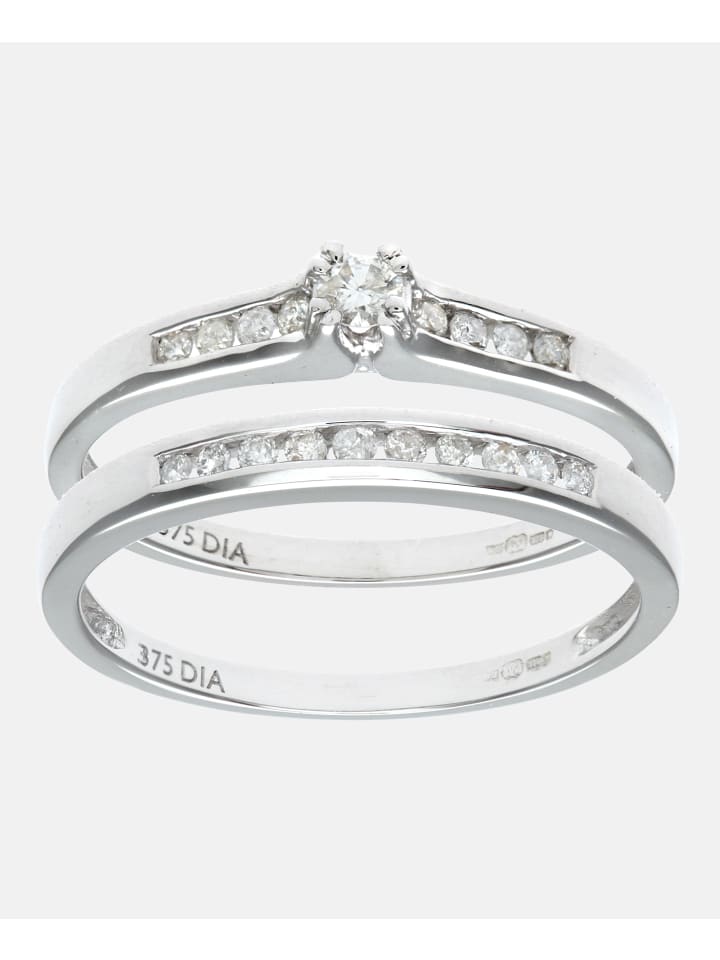 Ring aus 375 Weißgold mit 0.25 Karat Diamant