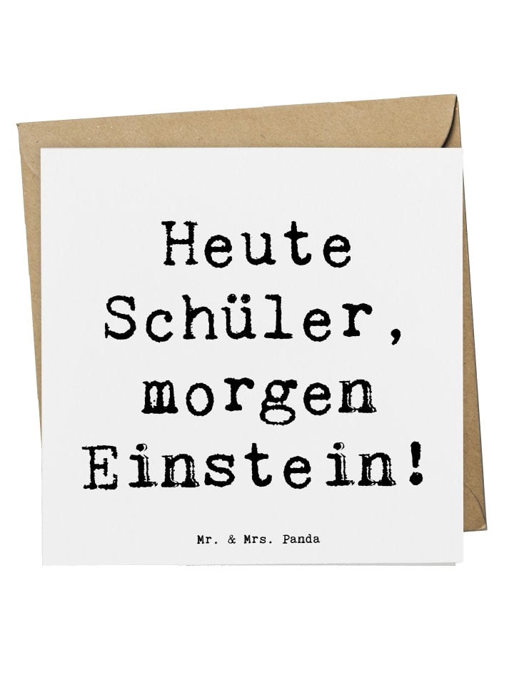 Glückwunschkarte Spruch Schulanfang Inspiration... in Weiß