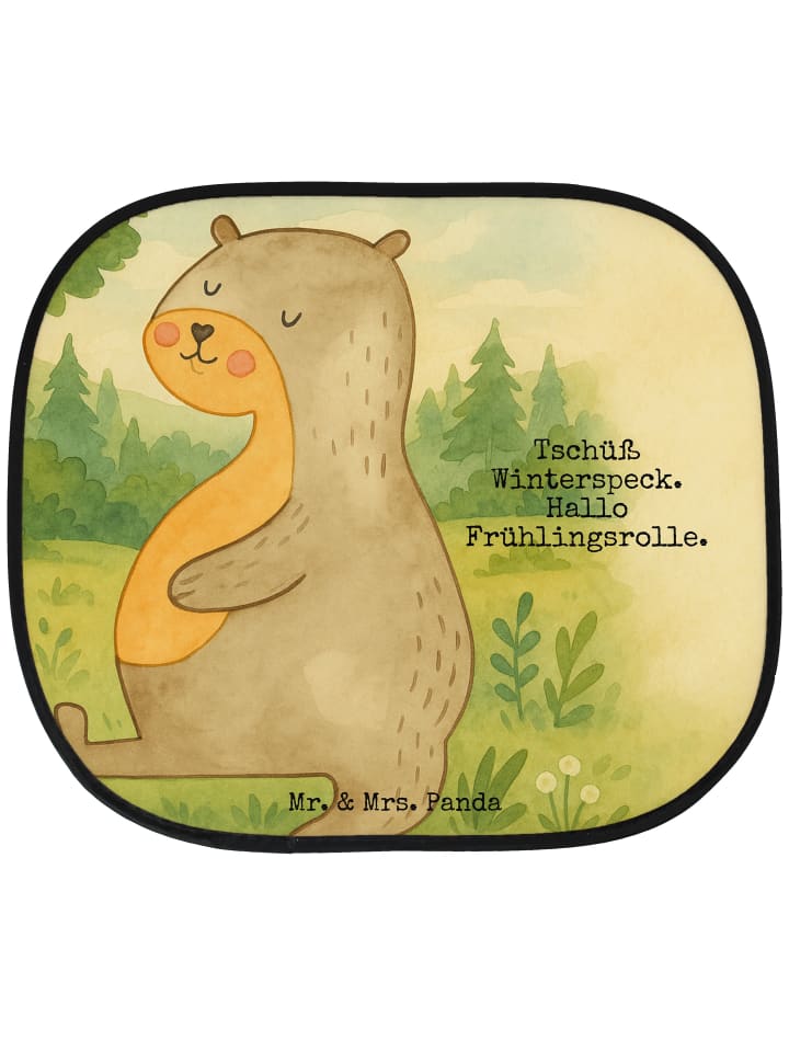 Sonnenschutz Auto Otter Bauch Design mit Spruch in Weiß