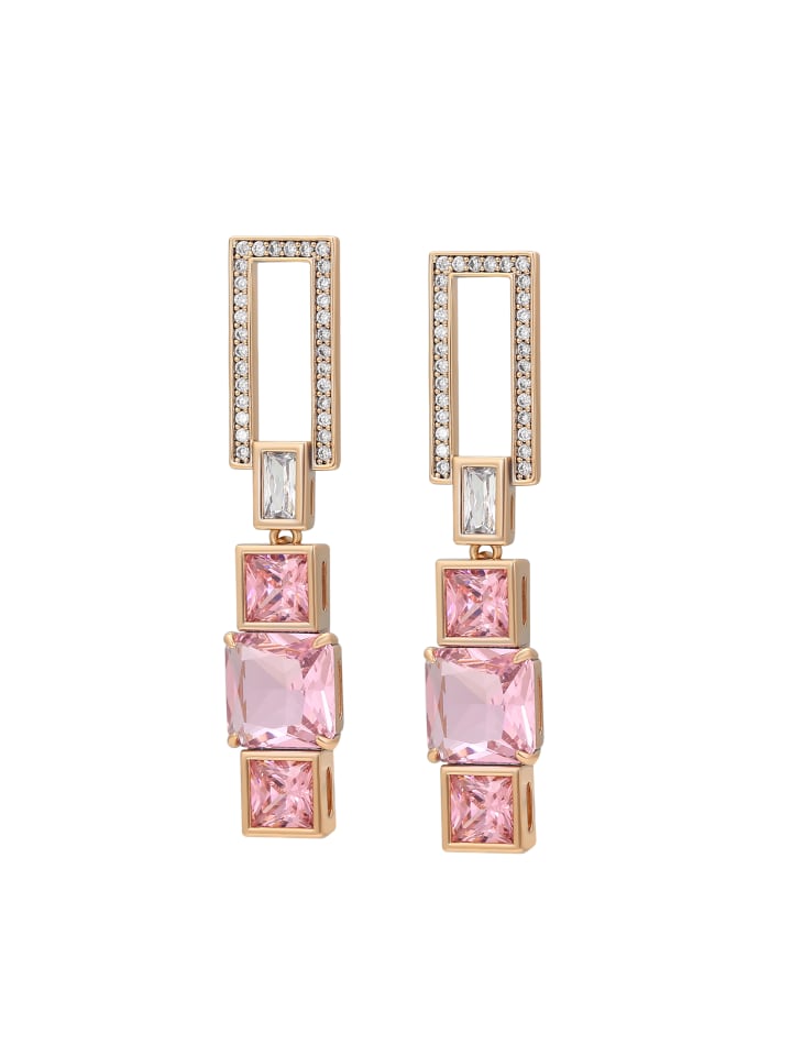 Women Dangle Earrings in Rose Gold Pink