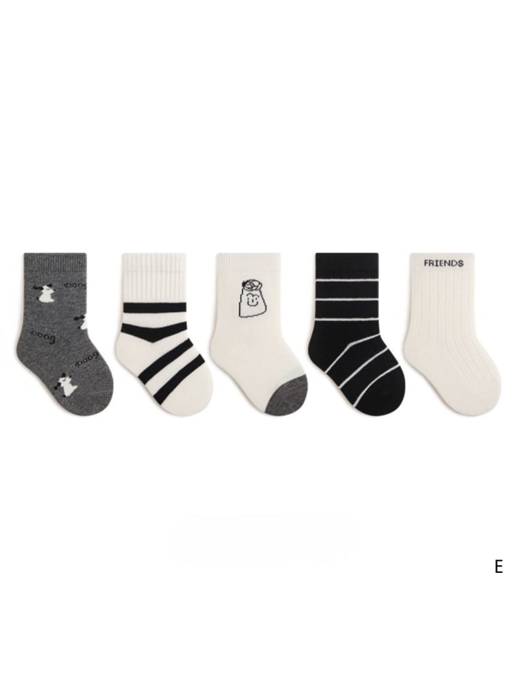 5er-Pack Kindersocken mit niedlichem Hundemotiv
