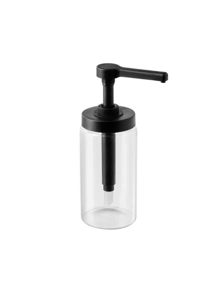 Dosierspender DISPENSA Ø 10 x 22 cm in transparent/schwarz