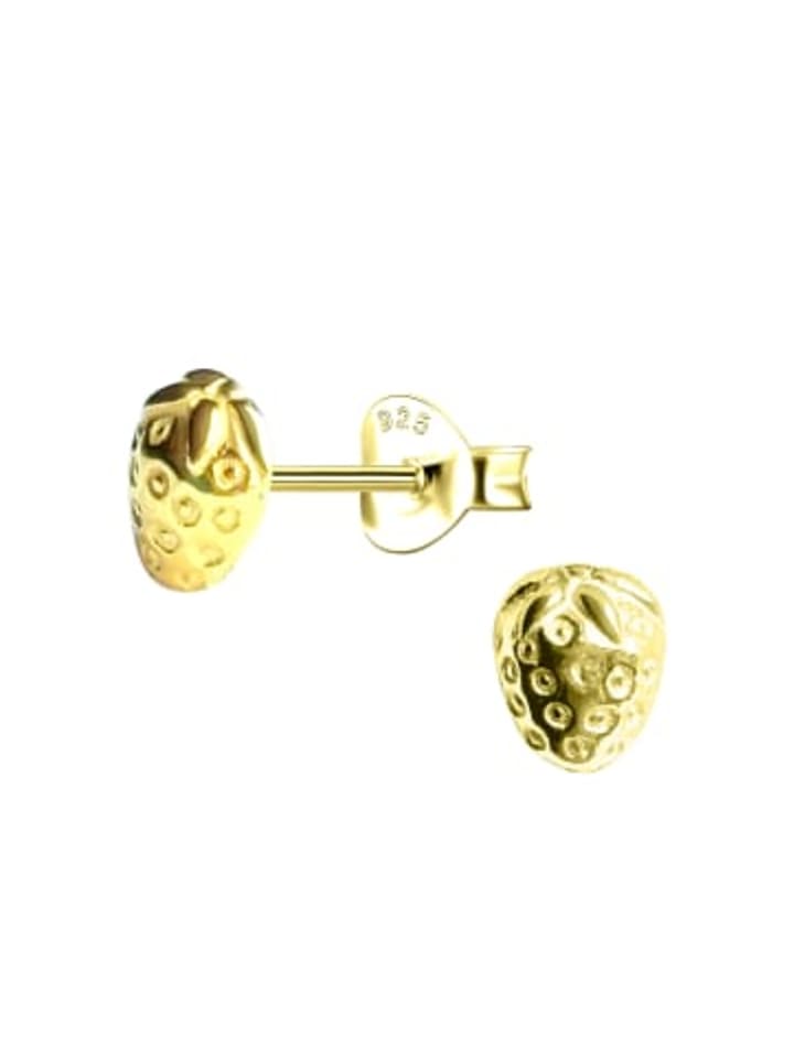 Ohrstecker ERDBEERE in Gold aus 925 Sterling Silber, 2-tlg.