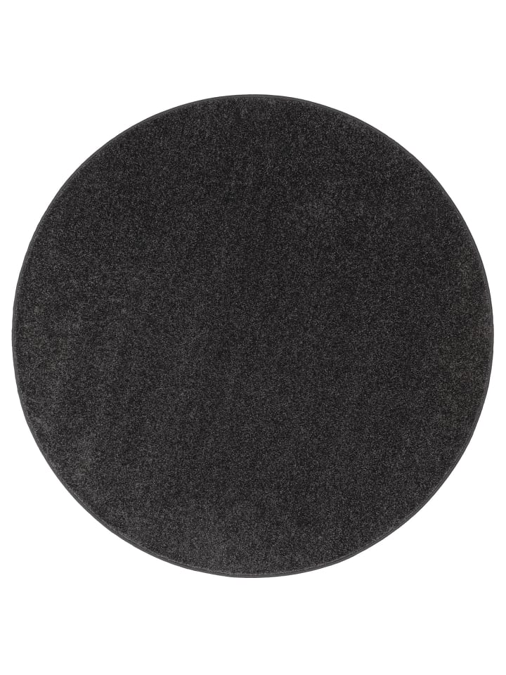 Hochflor Velours Teppich Mona Rund in Grijs