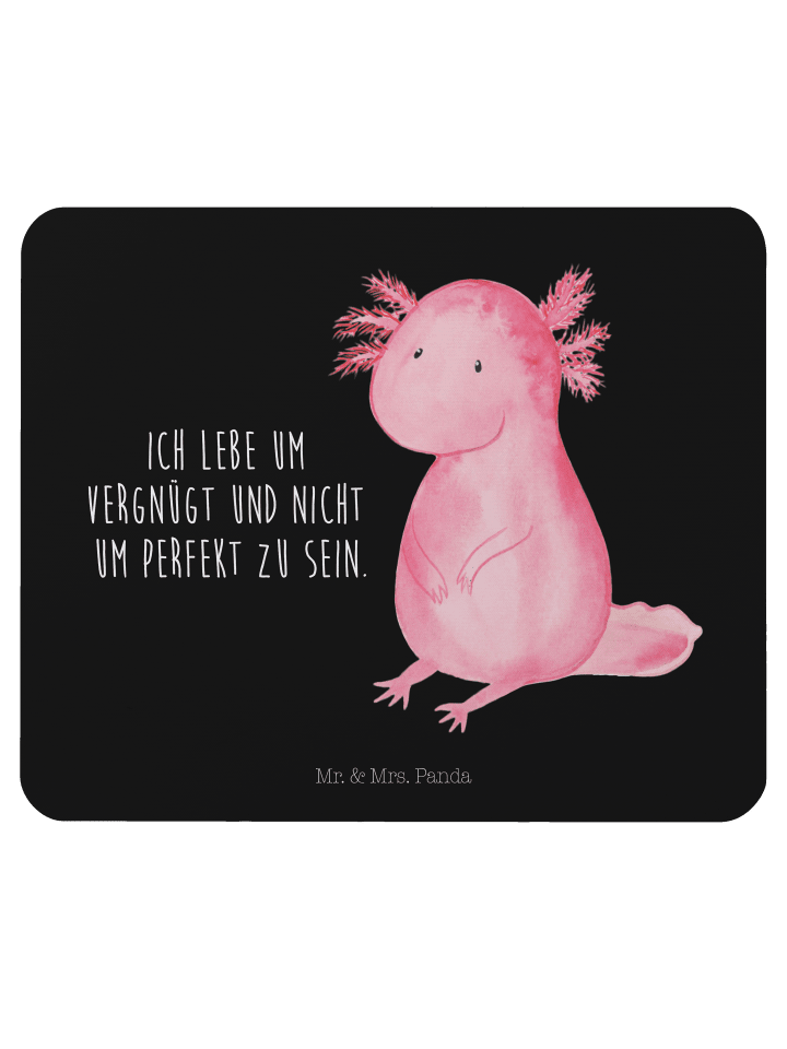 Maus Pad Axolotl Niedlich mit Spruch in Schwarz