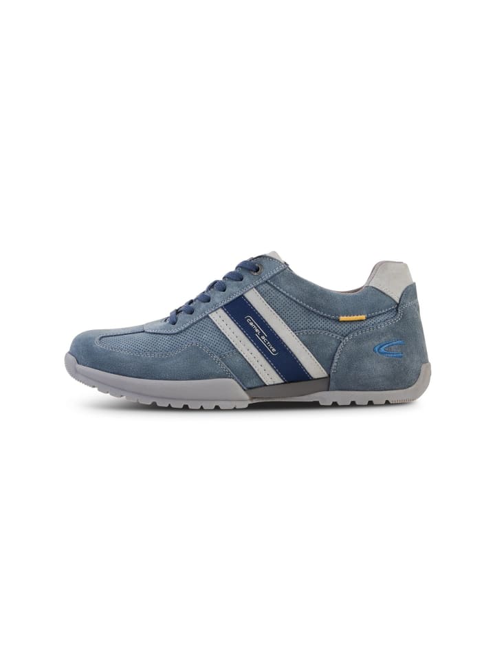 Leder Sneaker mit klassischer Schnürung in Blau