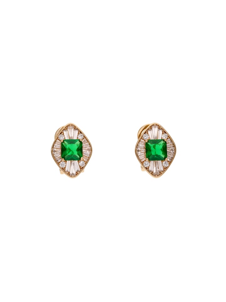 Women Earrings in Rose Gold Green