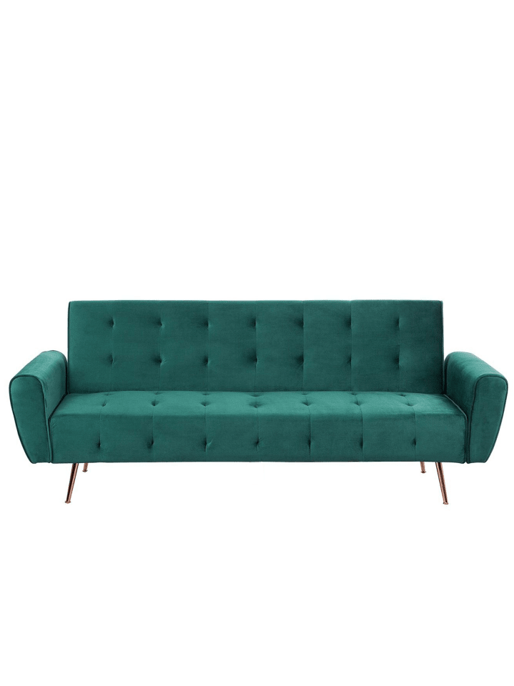 3-Sitzer Sofa SELNES in Grün/Kupfer - (W) 212 x (H) 85 x (L) 84 cm
