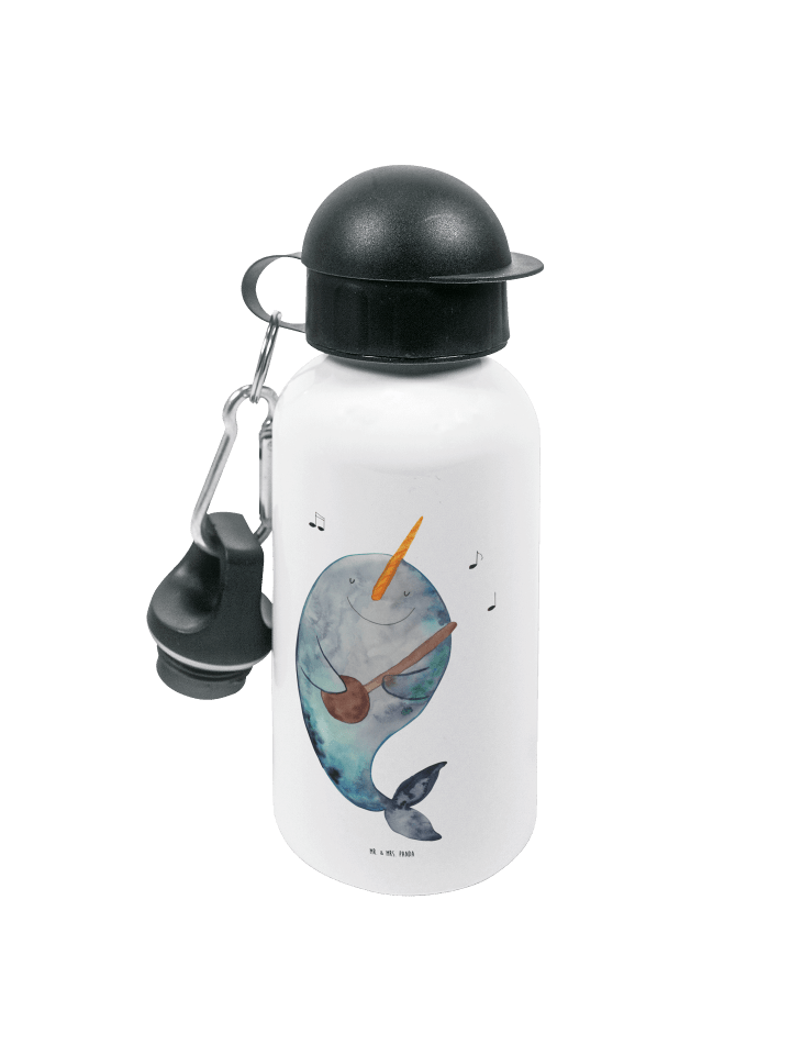 Wasserflasche Narwal Gitarre ohne Spruch in Weiß