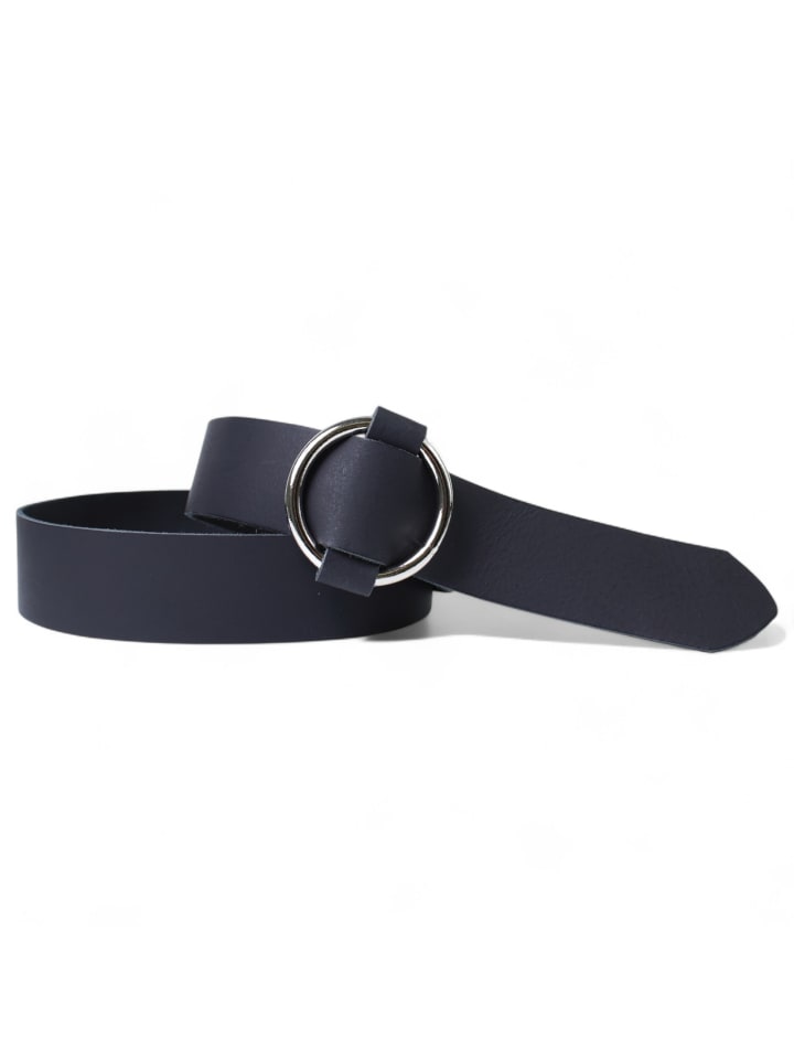 Damengürtel Ringschnalle in Schwarz