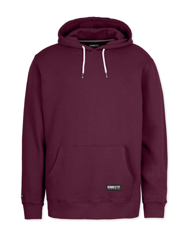 Kapuzenpullover " Basic " in bordeaux