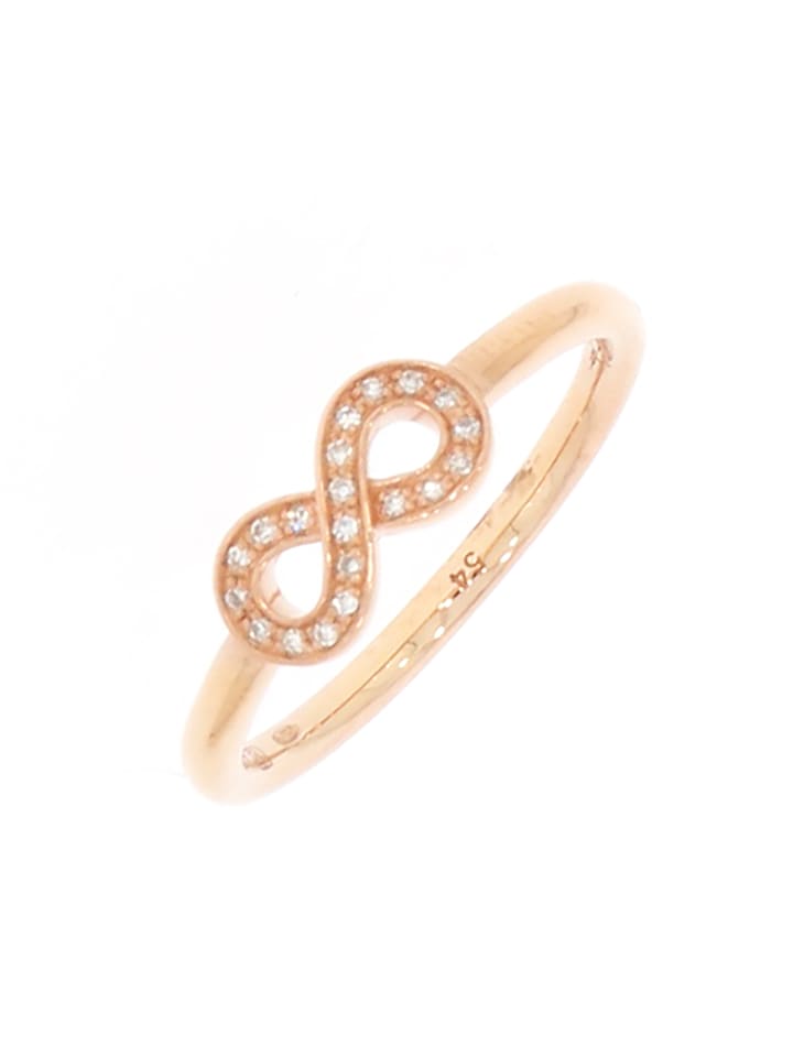 Ring "Infinity mit Diamanten rosèvergoldet" in Roségold