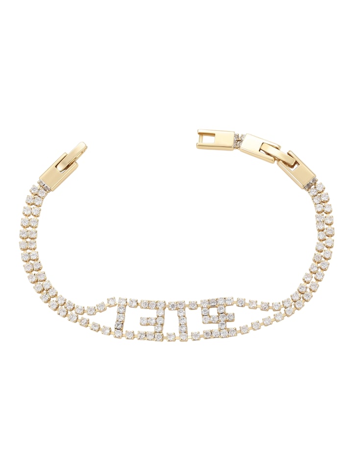 Women Bracelet With Rhinestones in Gold