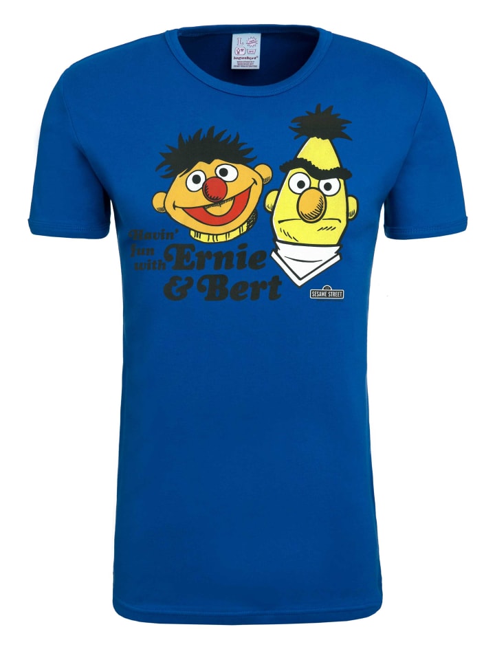 T-Shirt Ernie und Bert in blau