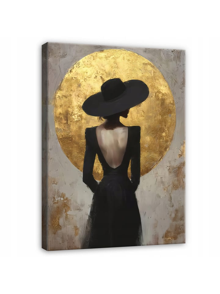 Leinwandbild Frau in Golden Bilder Wandbild