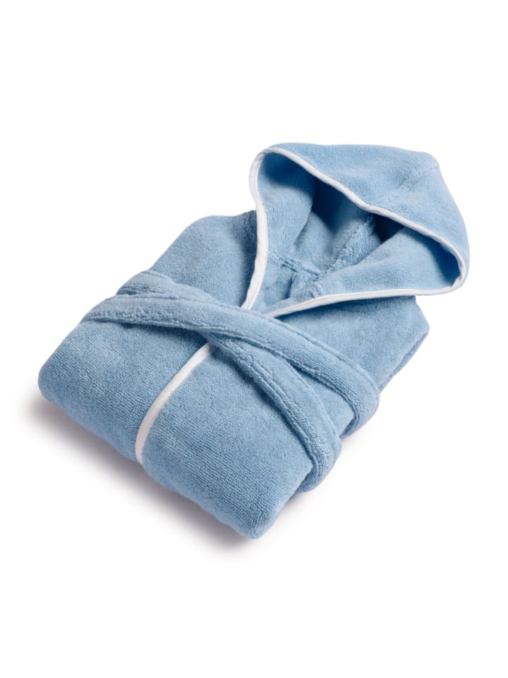 Bademantel mit Kapuze Soft Hug in aqua