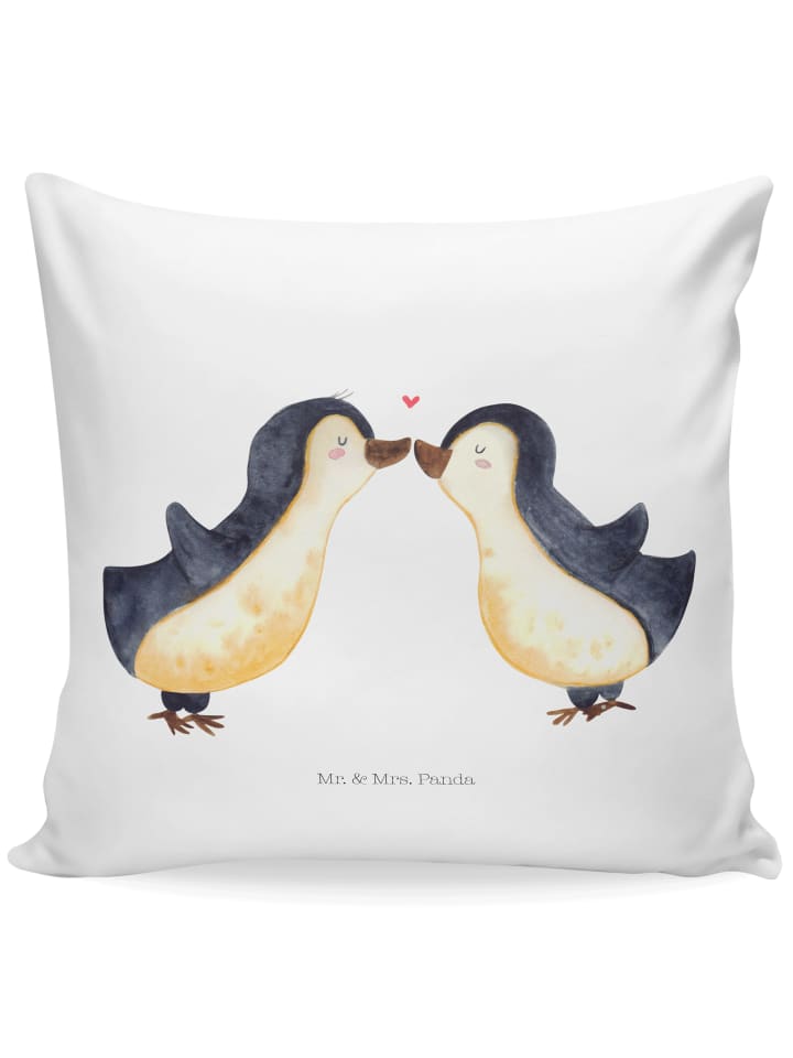 Kissen Pinguin Liebe ohne Spruch in Weiß
