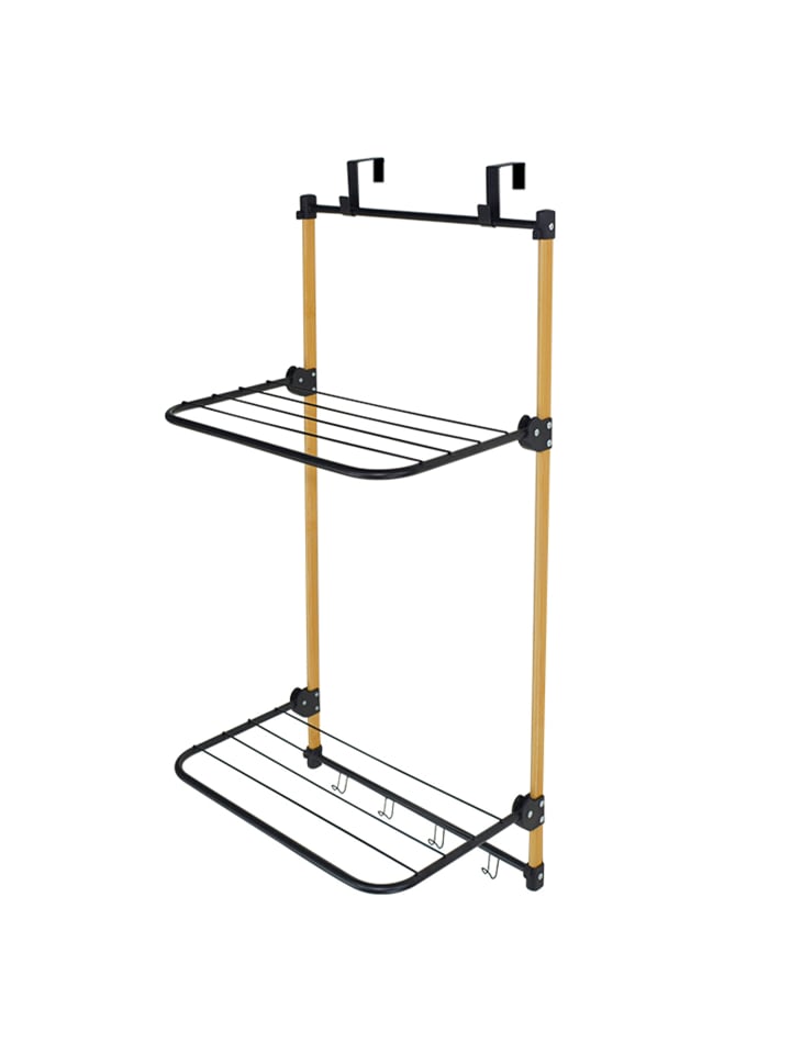 Wäscheständer in Schwarz/ Natur - (B)45 x (H)91 x (T)30 cm