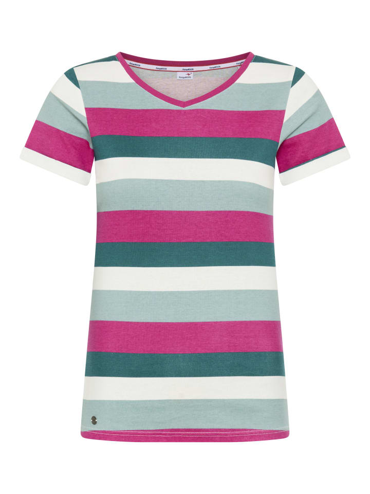 T-Shirt in petrol-fuchsia