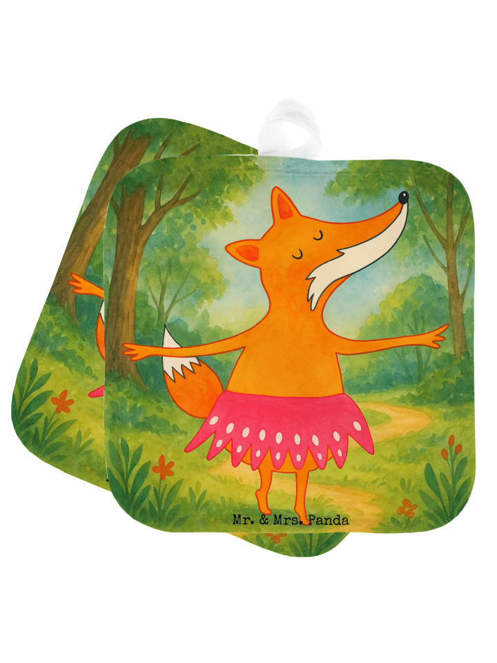 Topflappen Fuchs Ballerina Design ohne Spruch in Weiß