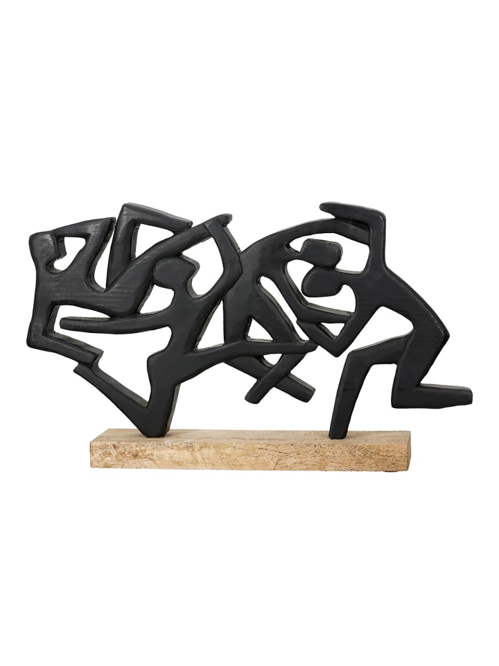 Skulptur Acrobatics naturfarben, schwarz - (H) 31 cm