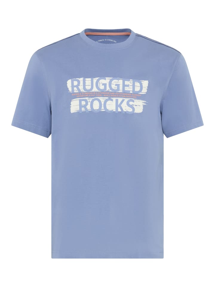 Rundhalsshirt in graublau