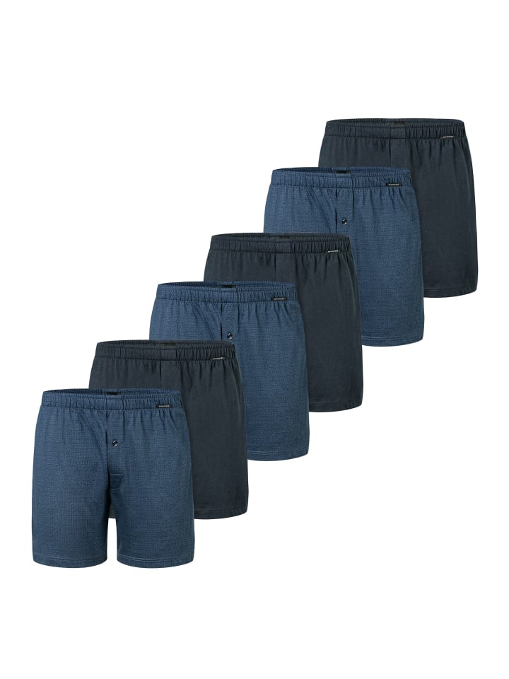 Boxershorts Singel-Jersey in Blau / dunkelblau