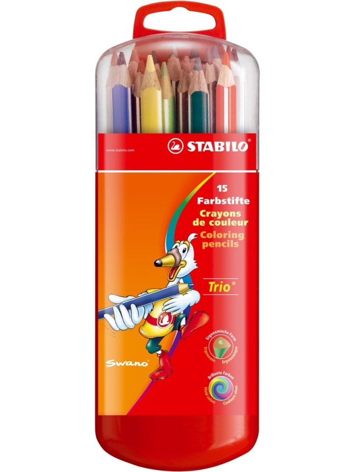 Dreikant-Farbstift Trio dick Box mit 15 Stiften
