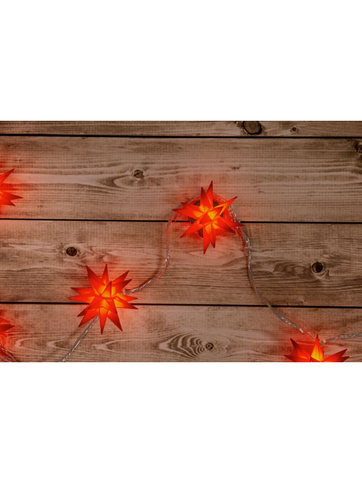 näve 9er-Outdoor-LED-Weihnachtslichterkette 3D-Sterne in Rot günstig kaufen  | limango