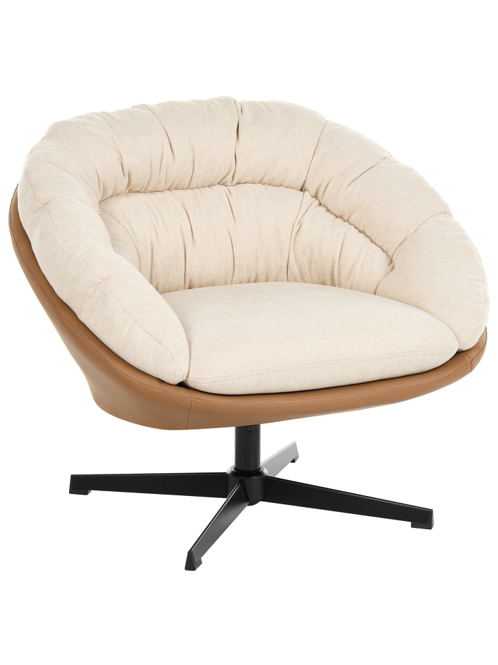 Sessel TRANUM  in Beige/Schwarz/Braun - (W) 85 x (H) 74 x (L) 78 cm