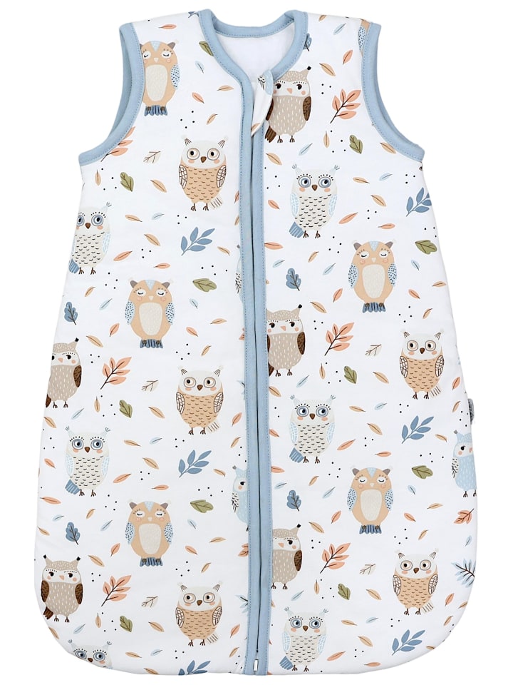 Baby Ganzjahres Schlafsack Ärmellos Wattiert in weiß/beige