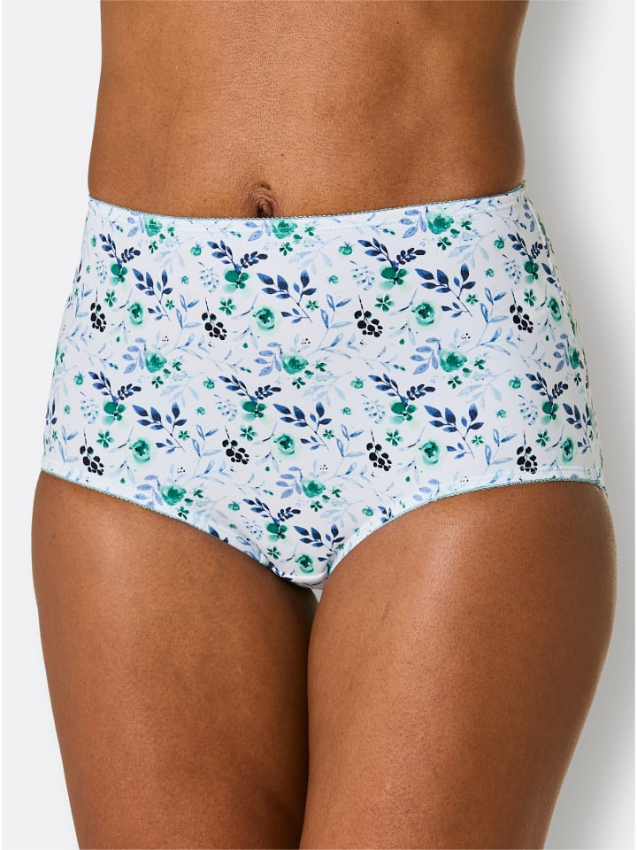 Taillenslip in weiß-mint-bedruckt + mint