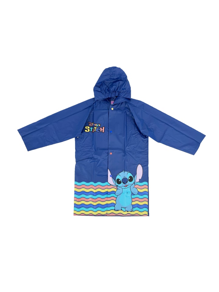 Kinder Regenmantel mit Kapuze wasserdicht Blau in Dunkel-Blau