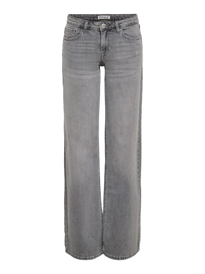 Jeans mit weitem Bein in Light Grey Denim