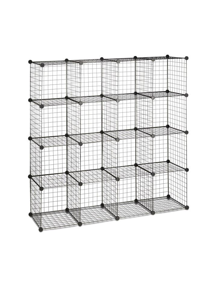 Steckregal in Schwarz - (B)145 x (H)145 x (T)36,5 cm