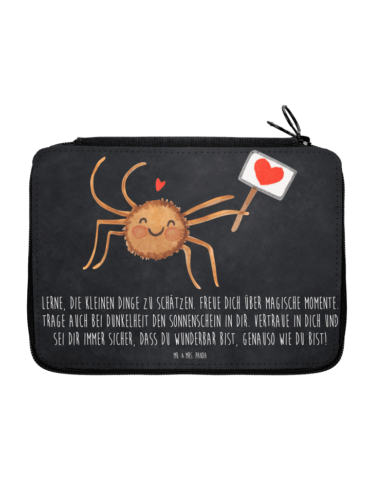 Federmappe Spinne Agathe Motivation mit Spruch in Kreidetafel