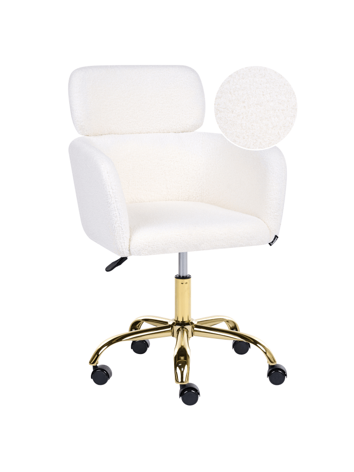 Bürostuhl ALENA in Weiß/Gold - (W) 60 x (H) 84 x (L) 60 cm