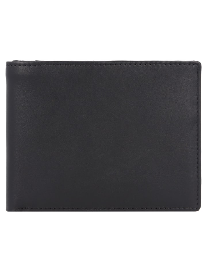 Frankfurt Geldbörse RFID Schutz Leder 11 cm schwarz