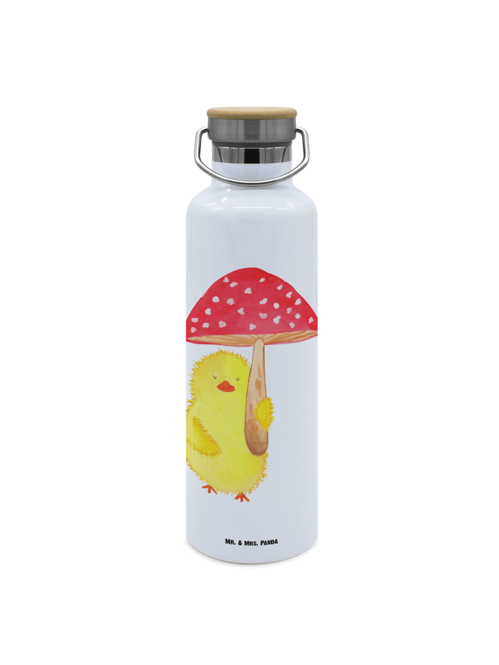 Trinkflasche Küken Fliegenpilz ohne Spruch in Weiß