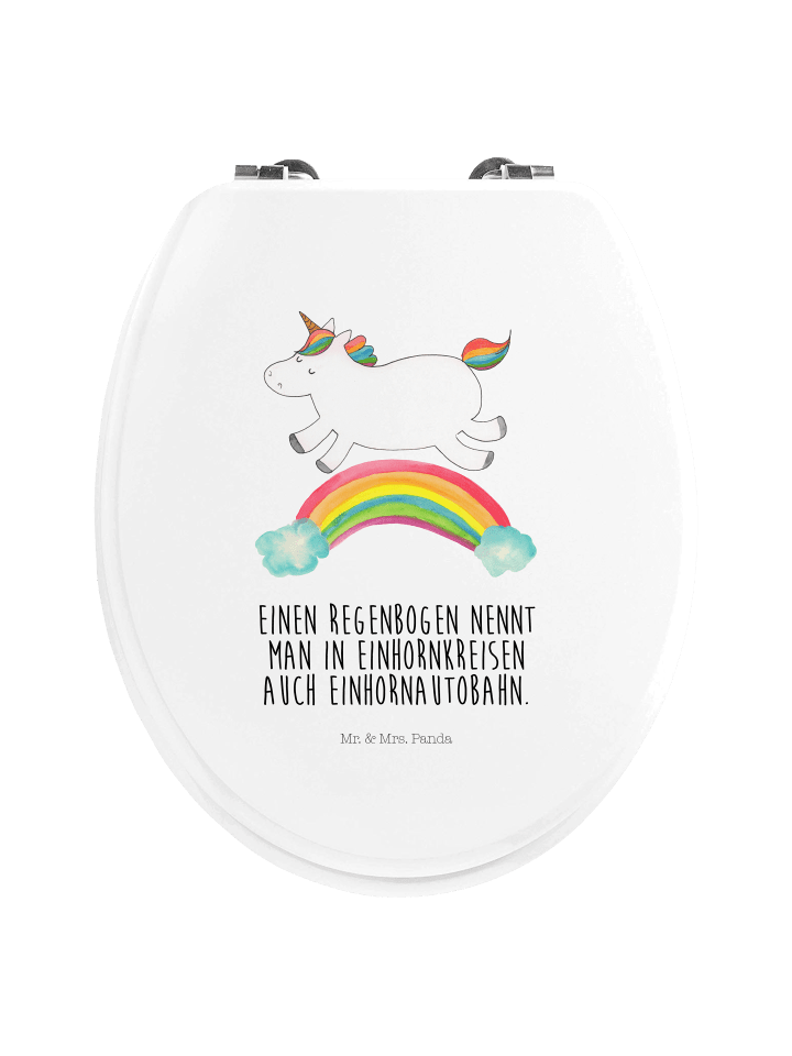 Toilettensitz Einhorn Regenbogen mit Spruch in Weiß
