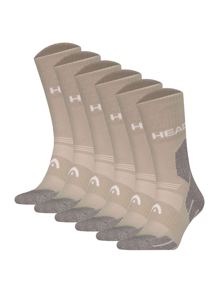 Socken 6er Pack in Taupe