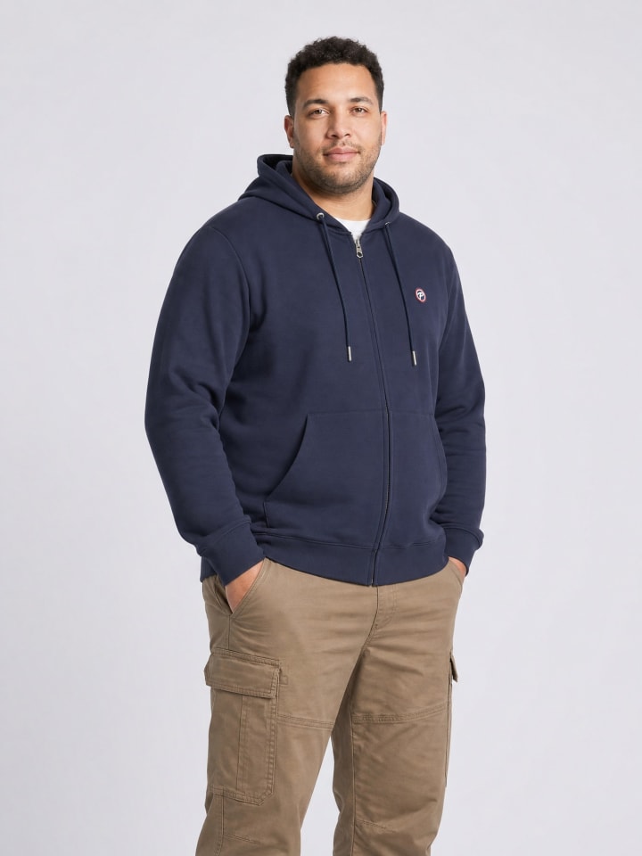 Oversized Baumwoll-Kapuzenjacke pinewood in Blau
