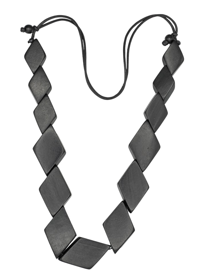 Lange Kette " Raute " in schwarz