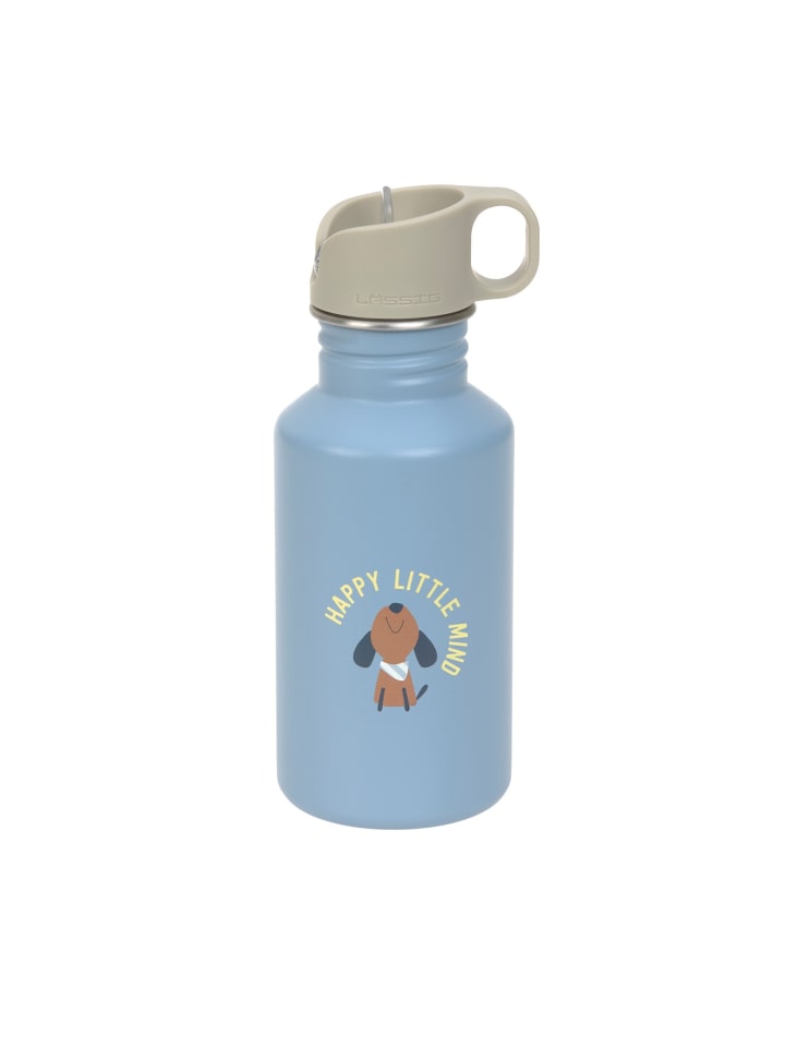Lässig Trinkflasche Kinder - Edelstahl 500 ml, Pattern Party, Blau