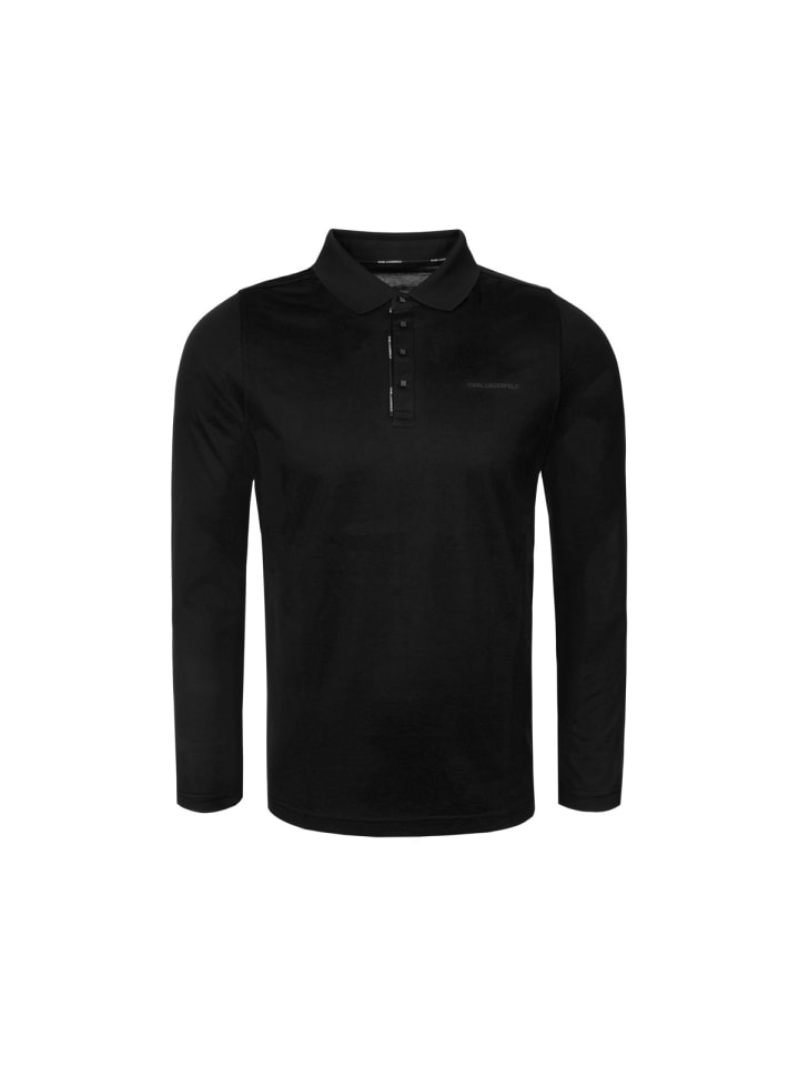 Langarm-Poloshirt 745002 in schwarz